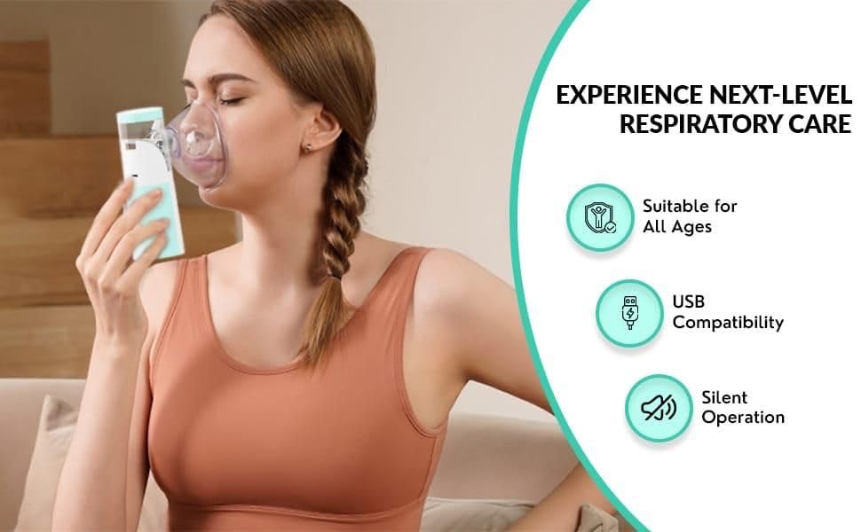 Smart Mesh Nebulizer — Portable USB Inhalation Machine for Asthma, COPD, Bronchitis & Allergies