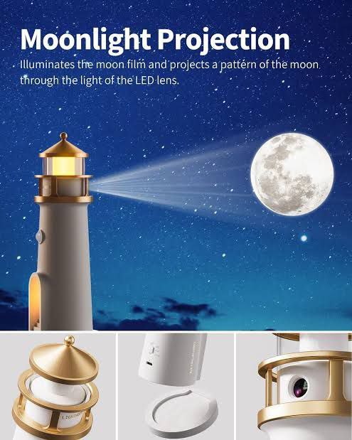 MoonBeam Lighthouse™ – Moon Projection Night Lamp