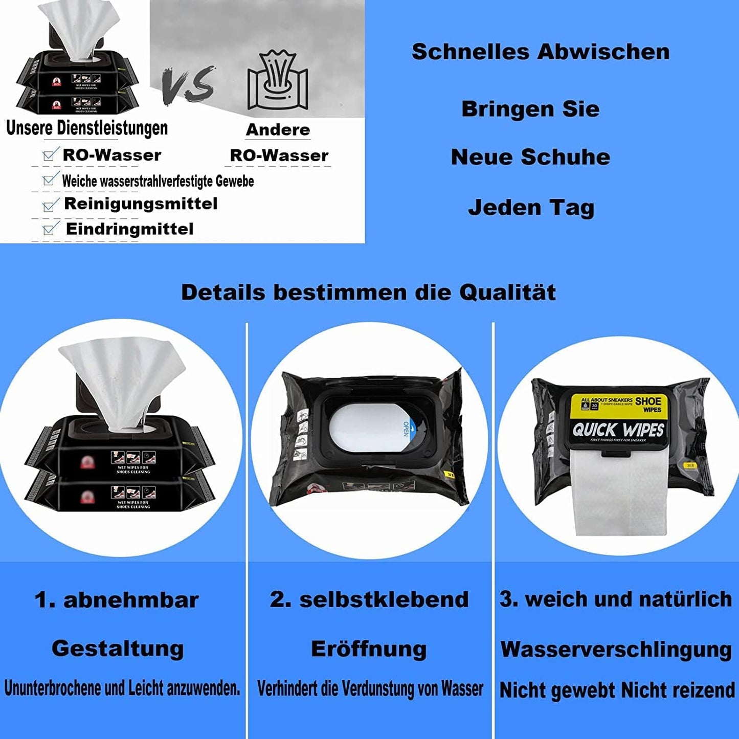 Quick Wipes™ – Instant Shoe Cleaning & Whitening Wipes (30 Sheets)