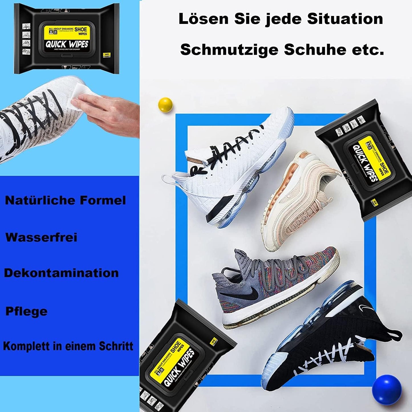 Quick Wipes™ – Instant Shoe Cleaning & Whitening Wipes (30 Sheets)